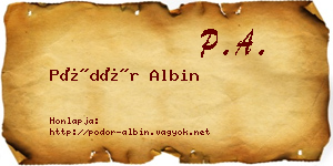 Pödör Albin névjegykártya